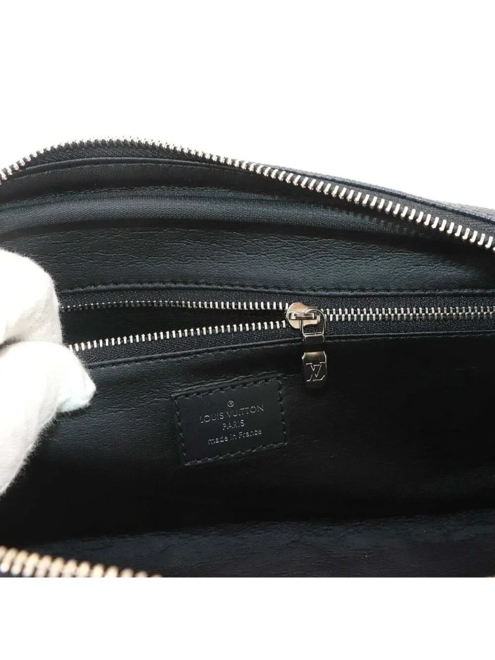 Louis Vuitton Damier Graphite Dopp Kit Hand Bag Black Gray